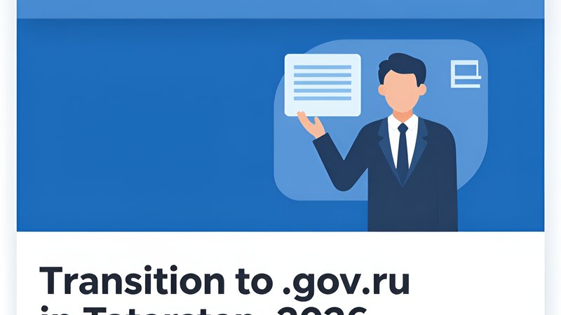 Современная иллюстрация к регламенту перехода государственных организаций Татарстана на домены gov.ru от компании Участка